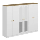 Minar Lotus 6 Kapılı 2 Ayna Dolap-Artisan-Beyaz thumbnail 4