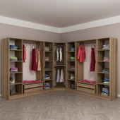 Minar Kale 190 9 Füme Cam Kapaklı 4Ç Köşe Dolap Dore Füme Cam thumbnail 5