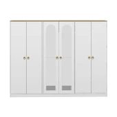 Minar Lotus 6 Kapılı 2 Ayna Dolap-Artisan-Beyaz thumbnail 5