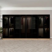 Minar Kale 190 8 Füme Cam Kapaklı 2Ç Dolap Dore Füme Cam thumbnail 2