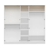 Minar Lotus 5 Kapılı 1 Ayna Dolap-Artisan-Beyaz thumbnail 7