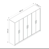 Minar Mitra 6 Kapak Dolap-Düz Beyaz-Artisan thumbnail 6