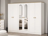 Minar Lotus 6 Kapılı 2 Ayna Dolap-Artisan-Beyaz thumbnail 3