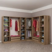 Minar Kale 190 8 Füme Cam Kapaklı 4Ç Köşe Dolap Dore Füme Cam thumbnail 4