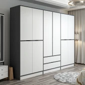 Minar Elina 6 Kapaklı Dolap Antrasit Beyaz thumbnail 2