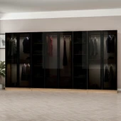 Minar Kale 190 8 Füme Cam Kapaklı 2Ç Dolap Dore Füme Cam thumbnail 3