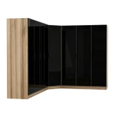 Minar Kale 190 8 Füme Cam Kapaklı 4Ç Köşe Dolap Dore Füme Cam thumbnail 7