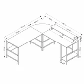Minar Greta Köşe Masa Set (Led Işıklı) - Antrasit - 8