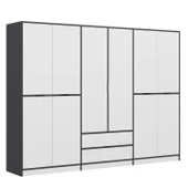 Minar Elina 6 Kapaklı Dolap Antrasit Beyaz thumbnail 5