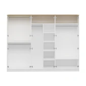 Minar Lotus 6 Kapılı 2 Ayna Dolap-Artisan-Beyaz thumbnail 7