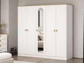 Minar Lotus 5 Kapılı 1 Ayna Dolap-Artisan-Beyaz thumbnail 3