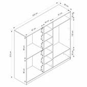 Minar Lotus 5 Kapılı 1 Ayna Dolap-Artisan-Beyaz thumbnail 8