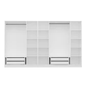 Minar Kale Plus190 7 Mebran Kapaklı 4Ç Dolap Beyaz Mebran Füme Cam thumbnail 7