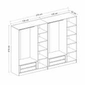 Minar Kale Plus190 6 Mebran Kapaklı 4Ç Dolap Beyaz Mebran Füme Cam thumbnail 8