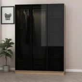 Minar Kale 190 3 Füme Cam Kapaklı 2Ç Dolap Dore Füme Cam thumbnail 3