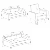 Minar Mitra 3+3+1 Berjer Koltuk Takım (Ares Byz+Koyu Gri) thumbnail 8