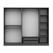 Minar Kale Plus190 5 Mebran Kapaklı 2Ç Dolap Antrasit Mebran thumbnail 7