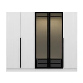 Minar Kale Plus190 5 Mebran Kapaklı 2Ç Dolap Beyaz Mebran Füme Cam thumbnail 6