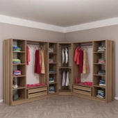 Minar Kaleplus190 8 Kapaklı 4 Çekmeceli Köşe Dolap Dore Dore Plus thumbnail 5