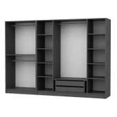 Minar Kale 190 6 Kapak 2A 2Ç Dolap Antrasit - Mebran Defne Ayna Antr thumbnail 4