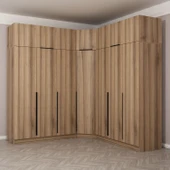 Minar Kaleplus190 7 Kapaklı 4 Çekmeceli Köşe Dolap Dore Dore Plus + Yüklük thumbnail 1