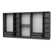 Minar Kale 190 8 Kapak 4A 4Ç Dolap Antrasit - Mebran Defne Ayna Antr thumbnail 4