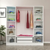 Minar Kale Plus190 4 Mebran Kapaklı 2Ç Dolap Beyaz Mebran thumbnail 5