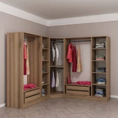 Minar Kaleplus190 7 Kapaklı 4 Çekmeceli Köşe Dolap Dore Dore Plus thumbnail 6