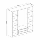 Minar Kale Plus190 4 Mebran Kapaklı 2Ç Dolap Antrasit Mebran thumbnail 8