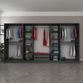 Minar Kale Plus190 8 Mebran Kapaklı 2Ç Dolap Antrasit Mebran Füme Cam thumbnail 5