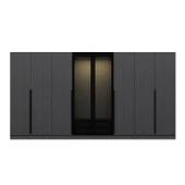 Minar Kale Plus190 8 Mebran Kapaklı 2Ç Dolap Antrasit Mebran Füme Cam thumbnail 6