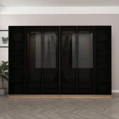 Minar Kale 190 6 Füme Cam Kapaklı 4Ç Dolap Dore Füme Cam thumbnail 2