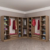 Minar Kaleplus190 9 Kapaklı 4 Çekmeceli Köşe Dolap Dore Dore Plus thumbnail 5