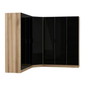 Minar Kale 190 7 Füme Cam Kapaklı 4Ç Köşe Dolap Dore Füme Cam thumbnail 7