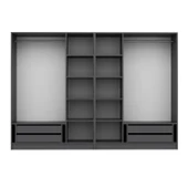 Minar Kale Plus190 6 Mebran Kapaklı 4Ç Dolap Antrasit Mebran Füme Cam thumbnail 7
