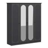 Minar Kale 190 4 Kapak 2A 2Ç Dolap Antrasit - Mebran Defne Ayna Antr thumbnail 5