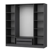 Minar Kale 190 4 Kapak 2A 2Ç Dolap Antrasit - Mebran Defne Ayna Antr thumbnail 4