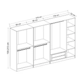 Minar Kale 190 7 Kapak 3A 2Ç Dolap Antrasit - Mebran Defne Ayna Antr thumbnail 8