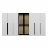 Minar Kale Plus190 8 Mebran Kapaklı 4Ç Dolap Beyaz Mebran Füme Cam thumbnail 6