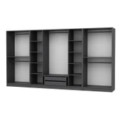 Minar Kale 190 8 Kapak 4A 2Ç Dolap Antrasit - Mebran Defne Ayna Antr thumbnail 4