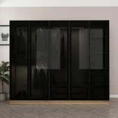 Minar Kale 190 5 Füme Cam Kapaklı 2Ç Dolap Dore Füme Cam thumbnail 2