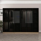 Minar Kale 190 6 Füme Cam Kapaklı 2Ç Dolap Dore Füme Cam thumbnail 2