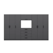 Minar Kale190 6 Kapaklı 4 Çekmeceli Tv Modüllü Dolap Antrasit thumbnail 5