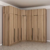 Minar Kaleplus190 7 Kapaklı 4 Çekmeceli Köşe Dolap Dore Dore Plus + Yüklük thumbnail 3