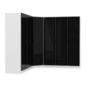 Minar Kale 190 7 Füme Cam Kapaklı 4Ç Köşe Dolap Beyaz Füme Cam thumbnail 7