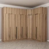 Minar Kaleplus210 7 Kapaklı 2 Çekmeceli Köşe Dolap + Yüklük Dore Dore Plus thumbnail 1