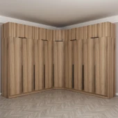 Minar Kaleplus190 9 Kapaklı 4 Çekmeceli Köşe Dolap Dore Dore Plus + Yüklük thumbnail 2