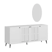 Minar Kale Aynalı Konsol İlkbahar - Beyaz Aynalı Beyaz thumbnail 5