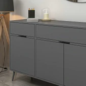 Minar Elina Ayaklı Konsol Aynalı Antrasıt-Antrasıt thumbnail 4