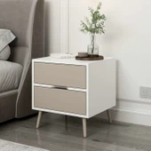 Minar Elina Ayaklı Komodin Beyaz-Kumtaşı thumbnail 1